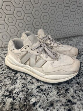 New Balance Light Beige Sneakers with Cream Accents